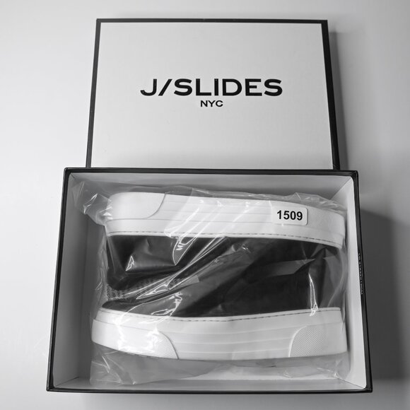 J SLIDES NYC Women's Black Silk Suede Aileen Slip On Platform Sneakers - Size 9 - Picture 14 of 14